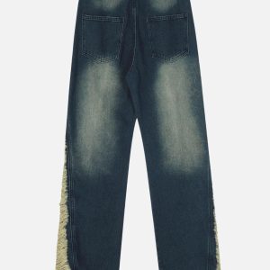 Concert Outfit Colorblock Side Embroidery Jeans