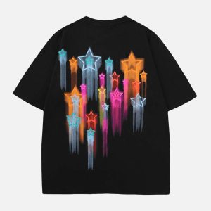 Concert Outfit Colorful Full Of Stars Printed T-Shirt