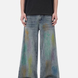 Concert Outfit Colorful Graffiti Jeans