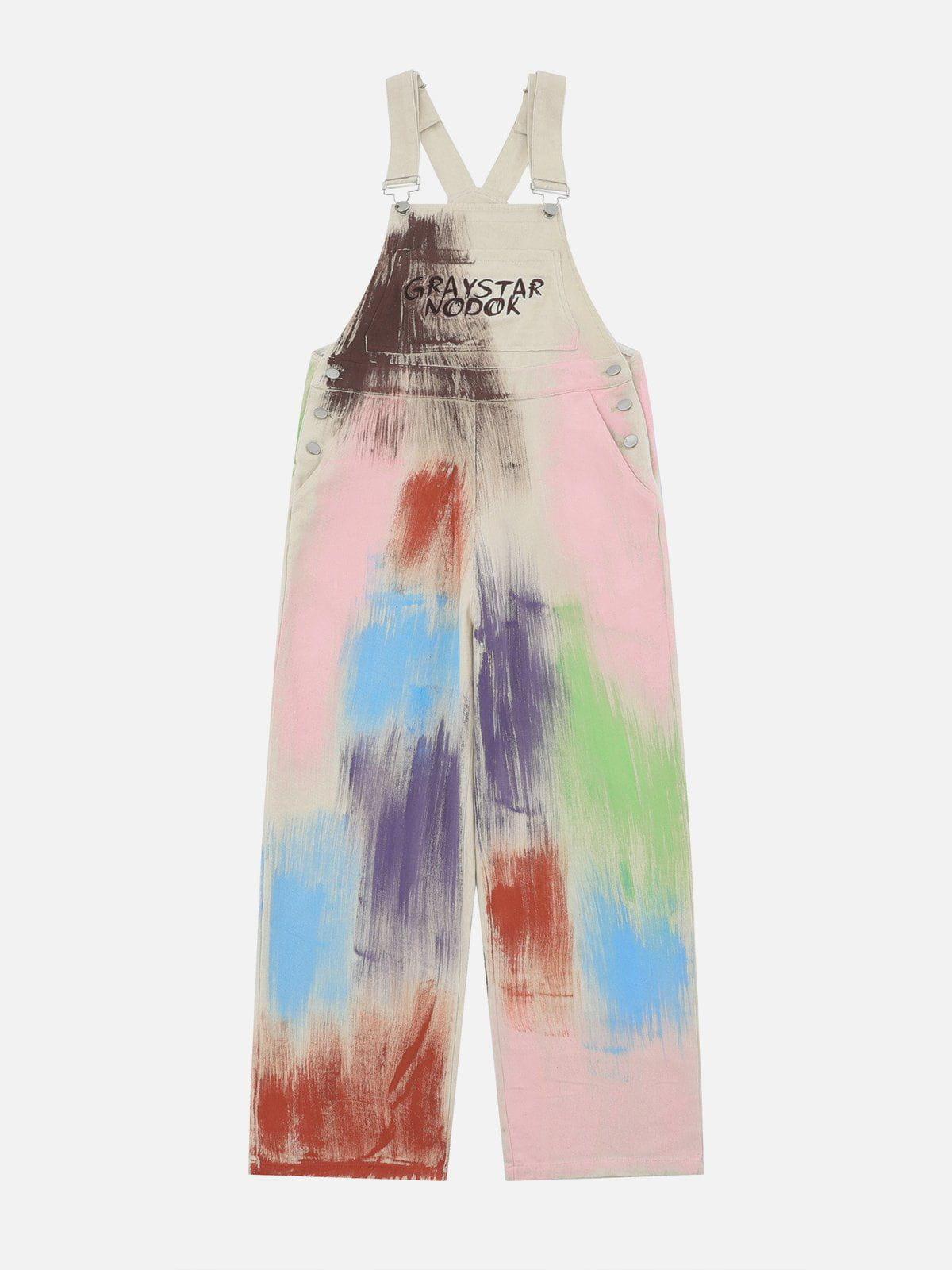 Concert Outfit Colorful Graffiti Overalls Concert Outfit Colorful Graffiti Overalls