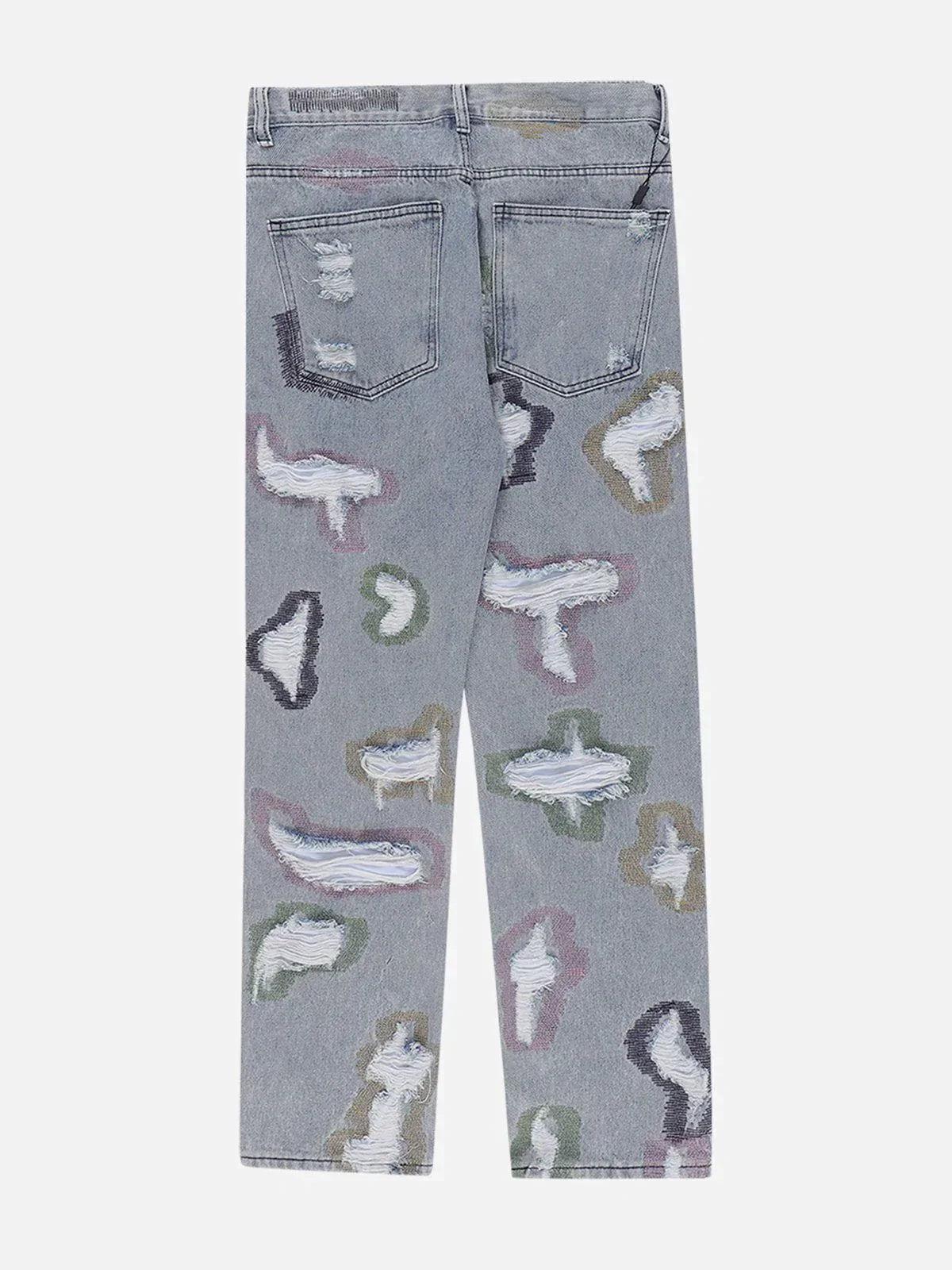 Concert Outfit Colorful Hole Jeans Concert Outfit Colorful Hole Jeans