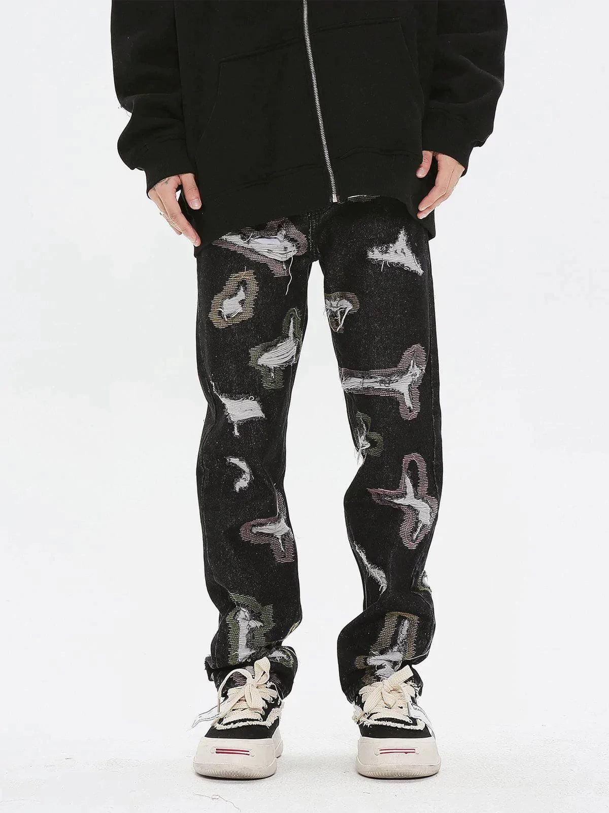 Concert Outfit Colorful Hole Jeans Concert Outfit Colorful Hole Jeans