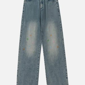 Concert Outfit Colorful Star Loose Jeans