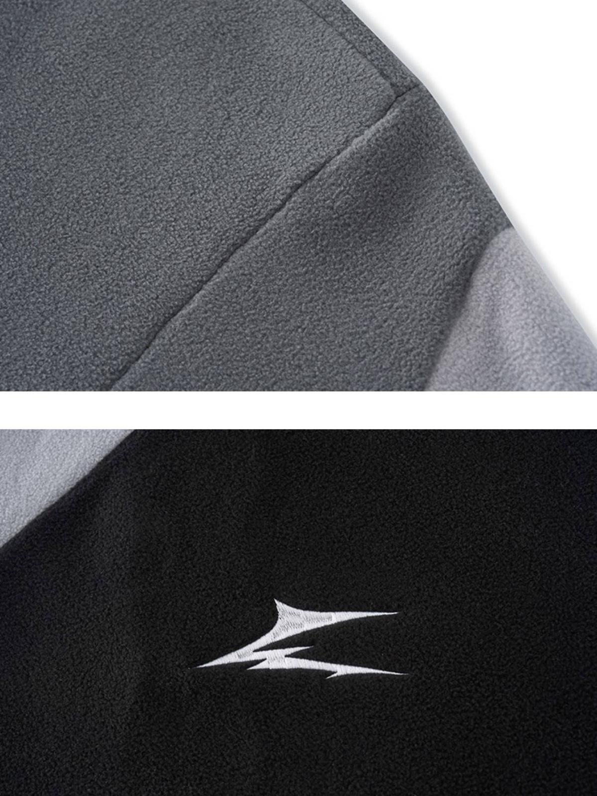 Concert Outfit Contrast Color Panel Embroidery Hoodie Concert Outfit Contrast Color Panel Embroidery Hoodie