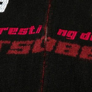 Concert Outfit Contrast Color Racing Zip-Up Cardigan