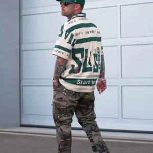 Concert Outfit Contrast Color Slash Polo Shirt