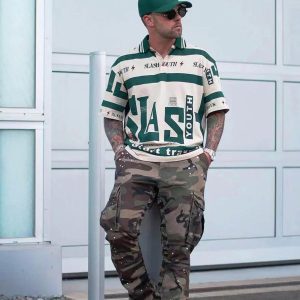 Concert Outfit Contrast Color Slash Polo Shirt