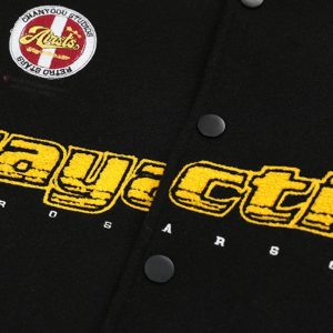 Concert Outfit Contrast Color Stitching Embroidery Bomber Jacket