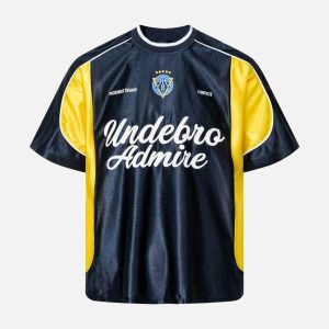 Concert Outfit Contrast Stitching Letter Jersey T-Shirt