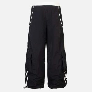 Concert Outfit Contrast Striped Drawstring Sweatpants