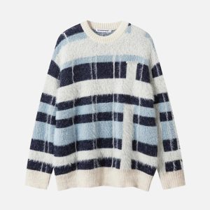 Concert Outfit Contrast Striped Sweater