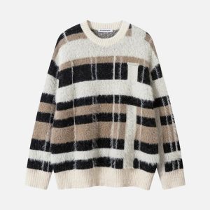 Concert Outfit Contrast Striped Sweater