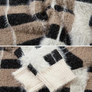 Concert Outfit Contrast Striped Sweater