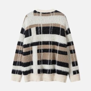 Concert Outfit Contrast Striped Sweater