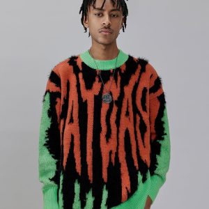 Concert Outfit Contrast Zebra Plush Print Sweater