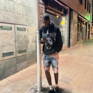 Concert Outfit Craftsmanship Ripped Floral Denim Shorts