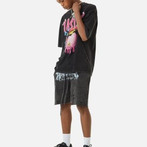 Concert Outfit Creative Fun Big Tongue Print T-Shirt