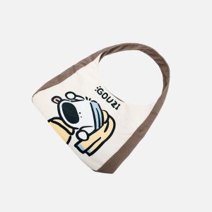 Concert Outfit Creative Puppy Pattern Canvas Bag
