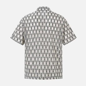 Concert Outfit Crochet Hollow Button-Up Shirt