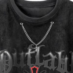 Concert Outfit Cross Chain Suede Street Rap Sleeveless Vest