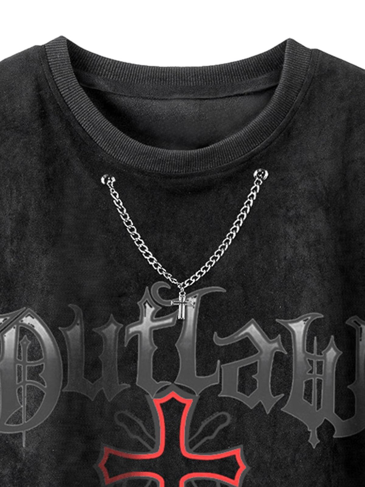 Concert Outfit Cross Chain Suede Street Rap Sleeveless Vest Concert Outfit Cross Chain Suede Street Rap Sleeveless Vest