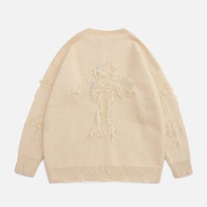 Concert Outfit Crosses Patchwork Sweater