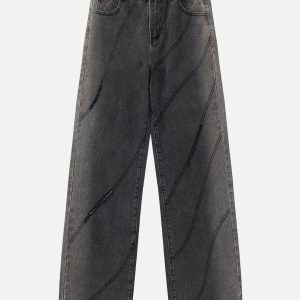 Concert Outfit Cut Fringe Washed Jeans