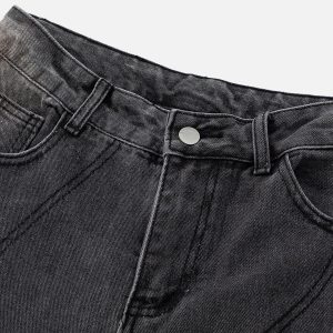 Concert Outfit Cut Fringe Washed Jeans