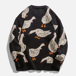 Concert Outfit Cute Duck Knit Sweater
