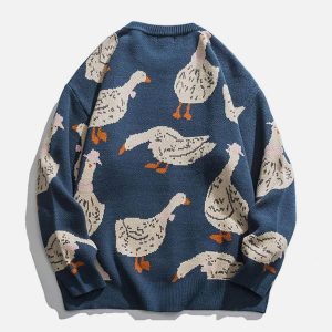 Concert Outfit Cute Duck Knit Sweater