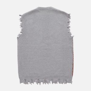 Concert Outfit Cyberpunk Dot Matrix Sweater Vest