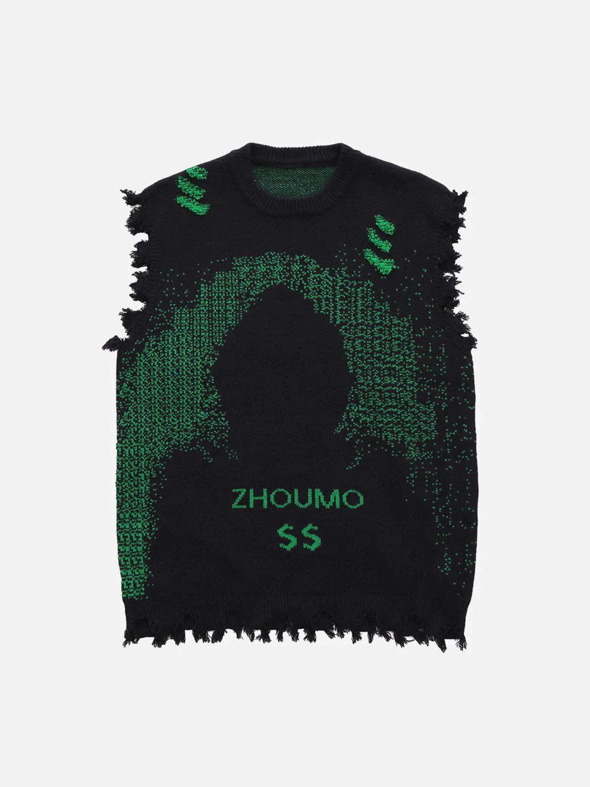 Concert Outfit Cyberpunk Dot Matrix Sweater Vest Concert Outfit Cyberpunk Dot Matrix Sweater Vest