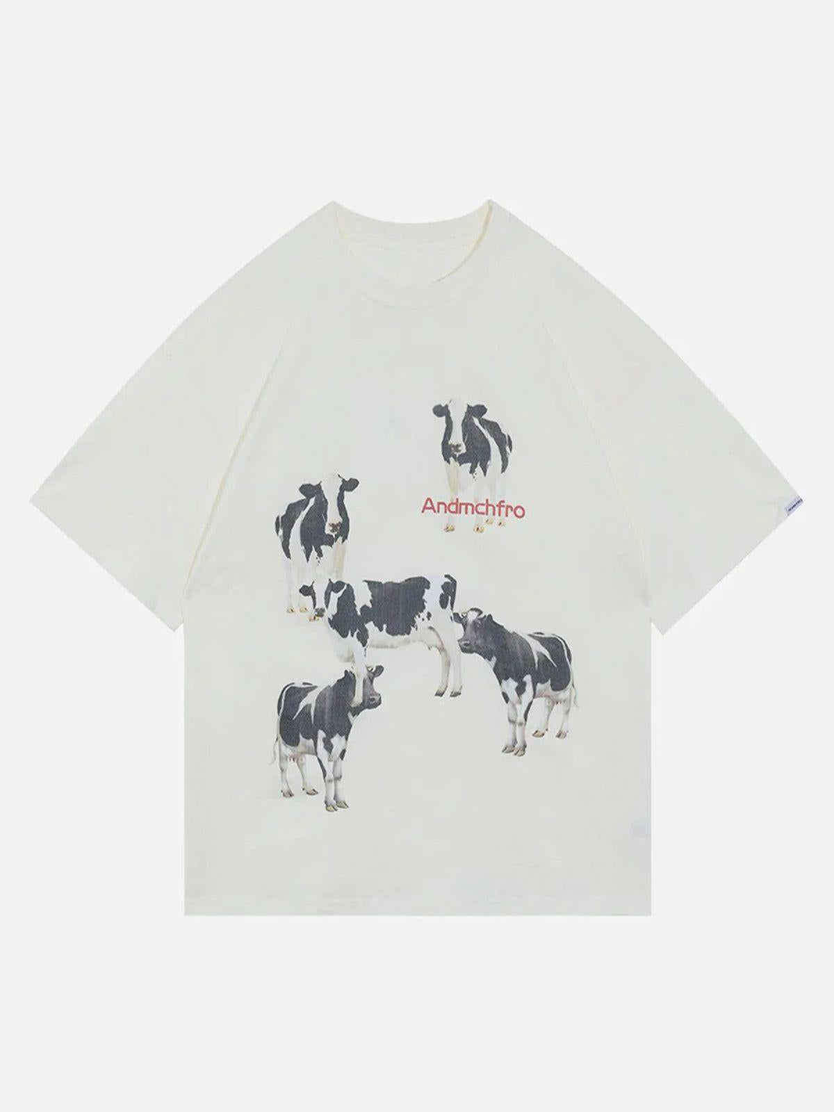 Concert Outfit Dairy Cow Print Cotton Tee Concert Outfit Dairy Cow Print Cotton Tee