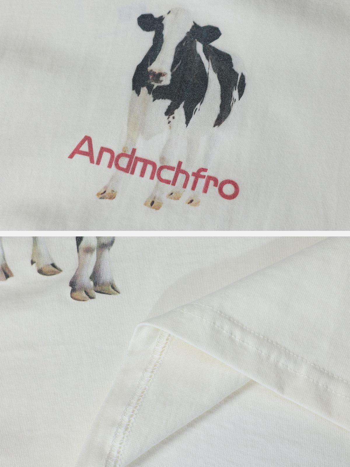 Concert Outfit Dairy Cow Print Cotton Tee Concert Outfit Dairy Cow Print Cotton Tee