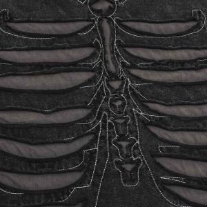 Concert Outfit Dark Bones Washed Short-Sleeved T-Shirt