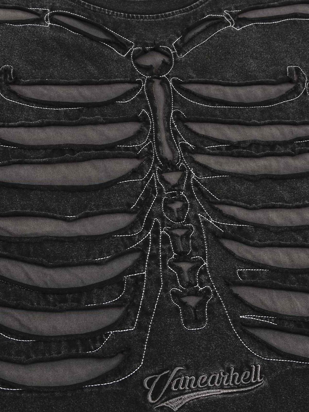 Concert Outfit Dark Bones Washed Short-Sleeved T-Shirt Concert Outfit Dark Bones Washed Short-Sleeved T-Shirt