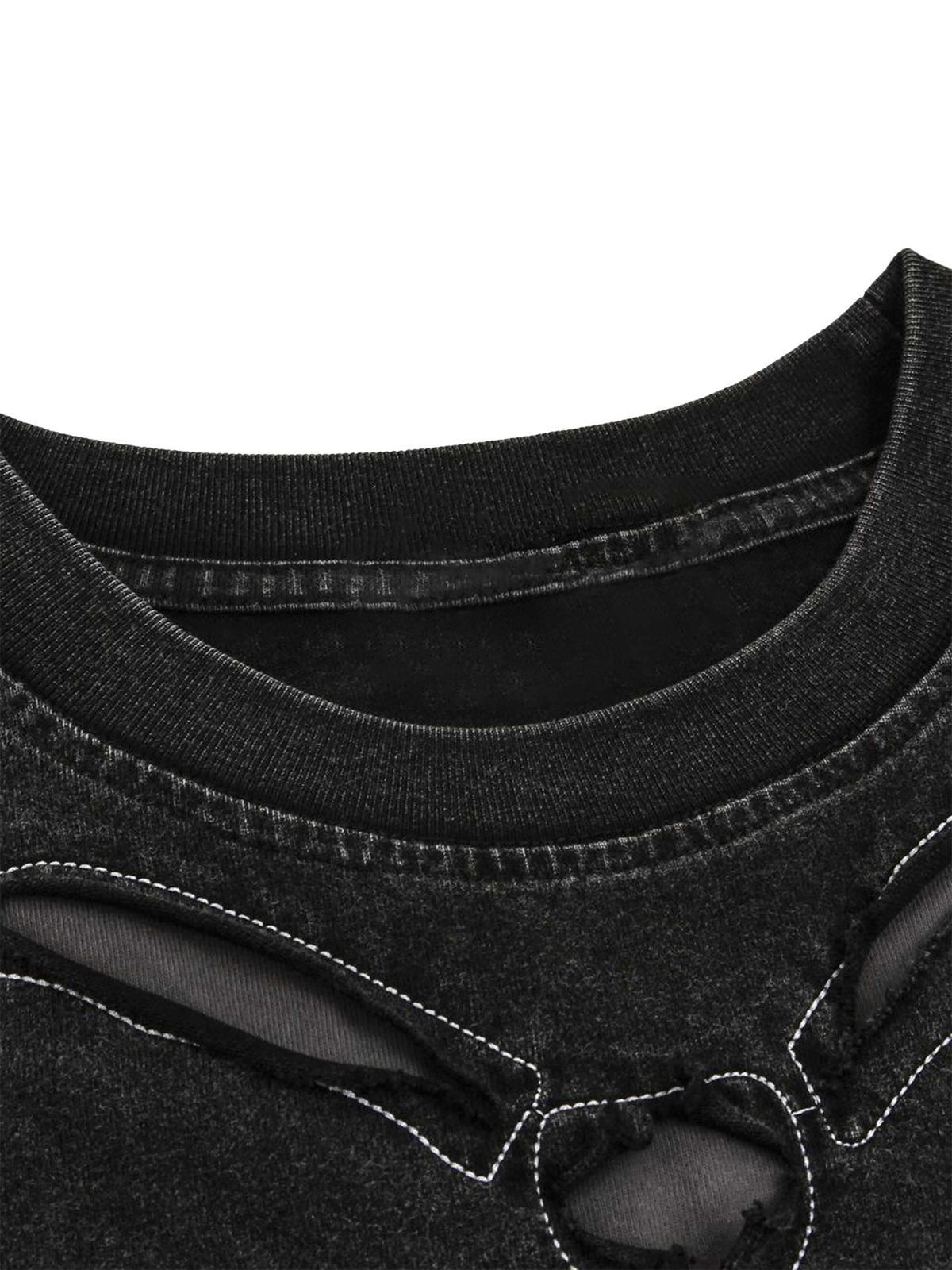 Concert Outfit Dark Bones Washed Short-Sleeved T-Shirt Concert Outfit Dark Bones Washed Short-Sleeved T-Shirt