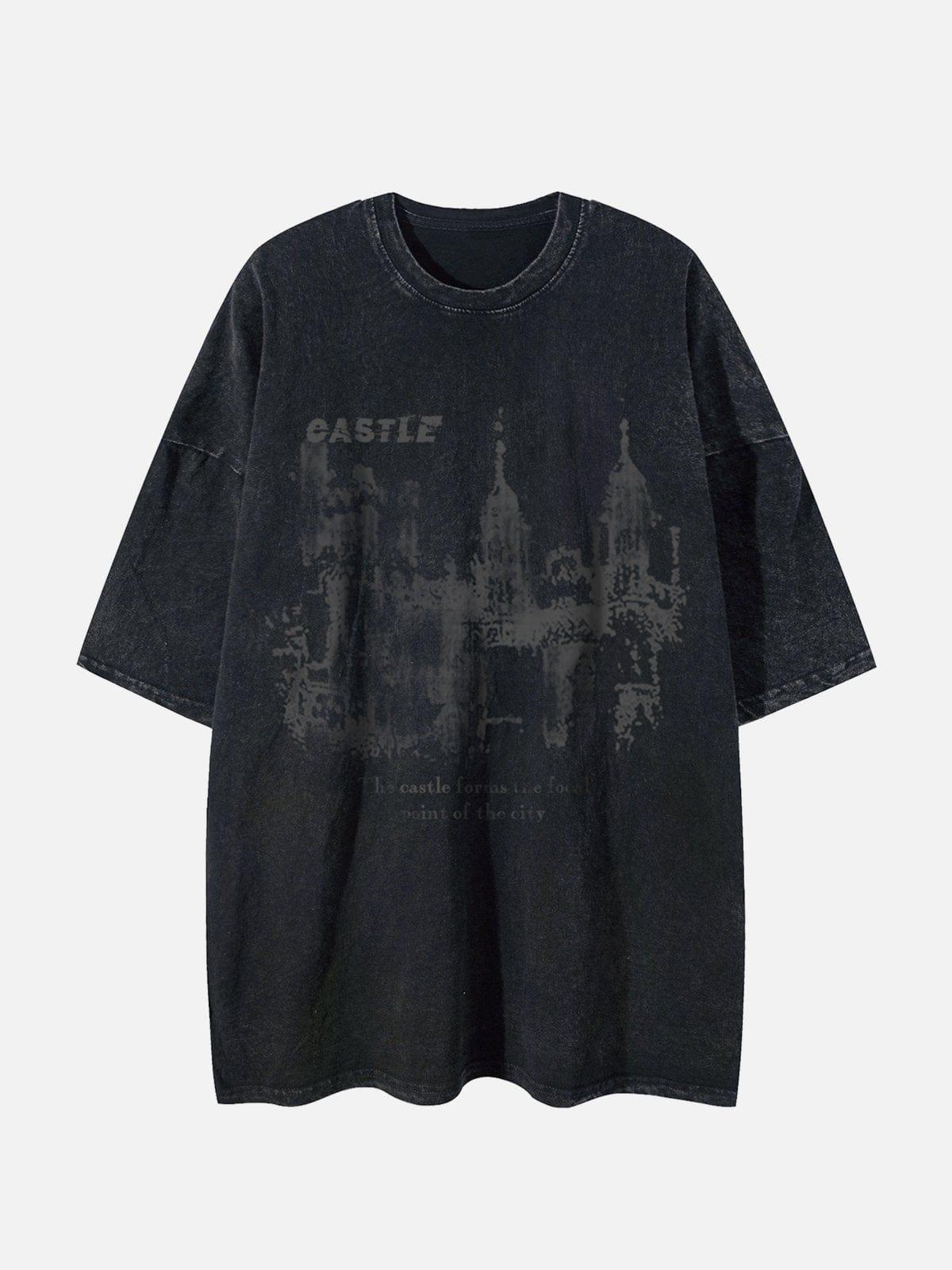 Concert Outfit Dark Castle Graphic Washed Tee Concert Outfit Dark Castle Graphic Washed Tee