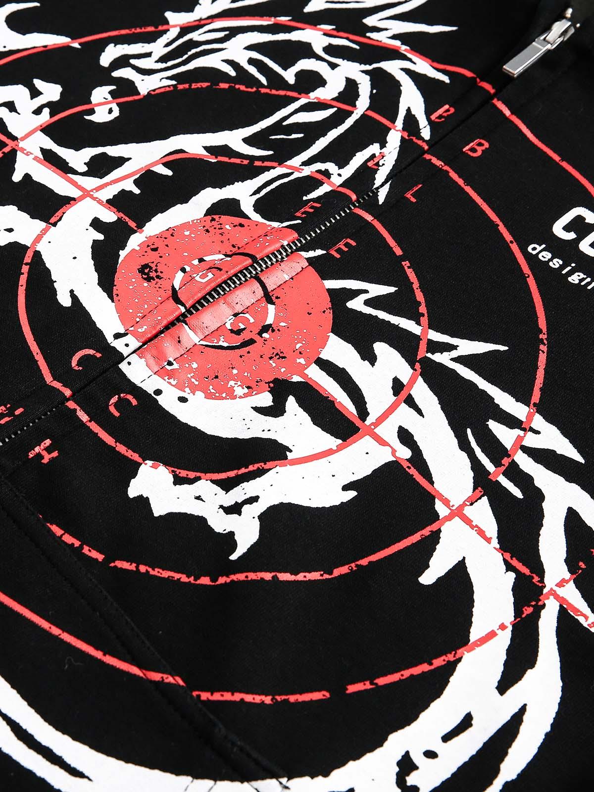 Concert Outfit Dark Horse Print Cardigan Zip Up Hoodie Concert Outfit Dark Horse Print Cardigan Zip Up Hoodie