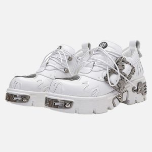 Concert Outfit Dark Metal Heavy-Soled Small Leather Shoes