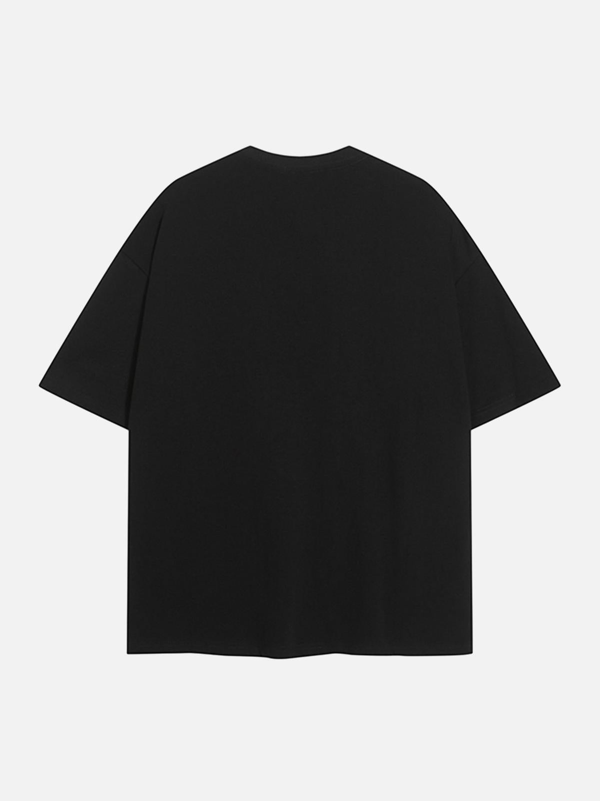 Concert Outfit Dark Sunset Ocean Print Street Rap T-Shirt Concert Outfit Dark Sunset Ocean Print Street Rap T-Shirt