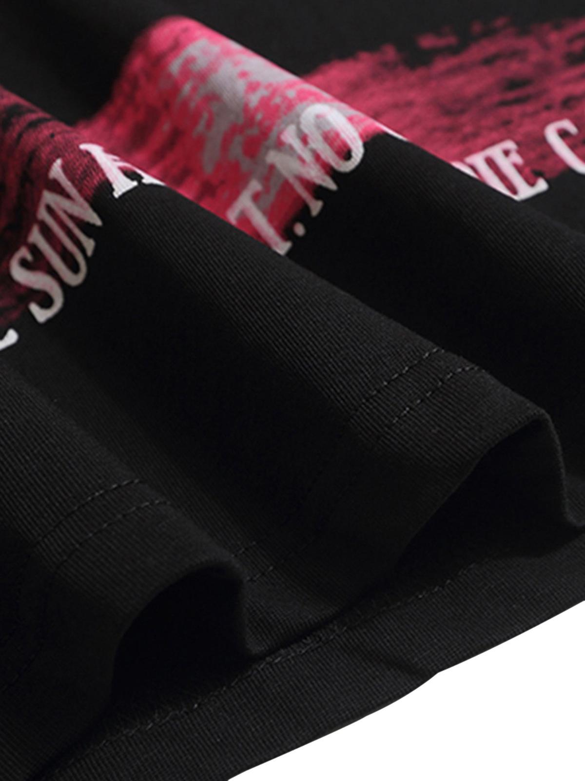 Concert Outfit Dark Sunset Ocean Print Street Rap T-Shirt Concert Outfit Dark Sunset Ocean Print Street Rap T-Shirt