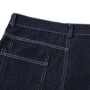 Concert Outfit Deconstructed Contrast Stitching Barrel Jeans