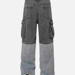 Concert Outfit Deconstructed Detachable Split Cargo Jeans