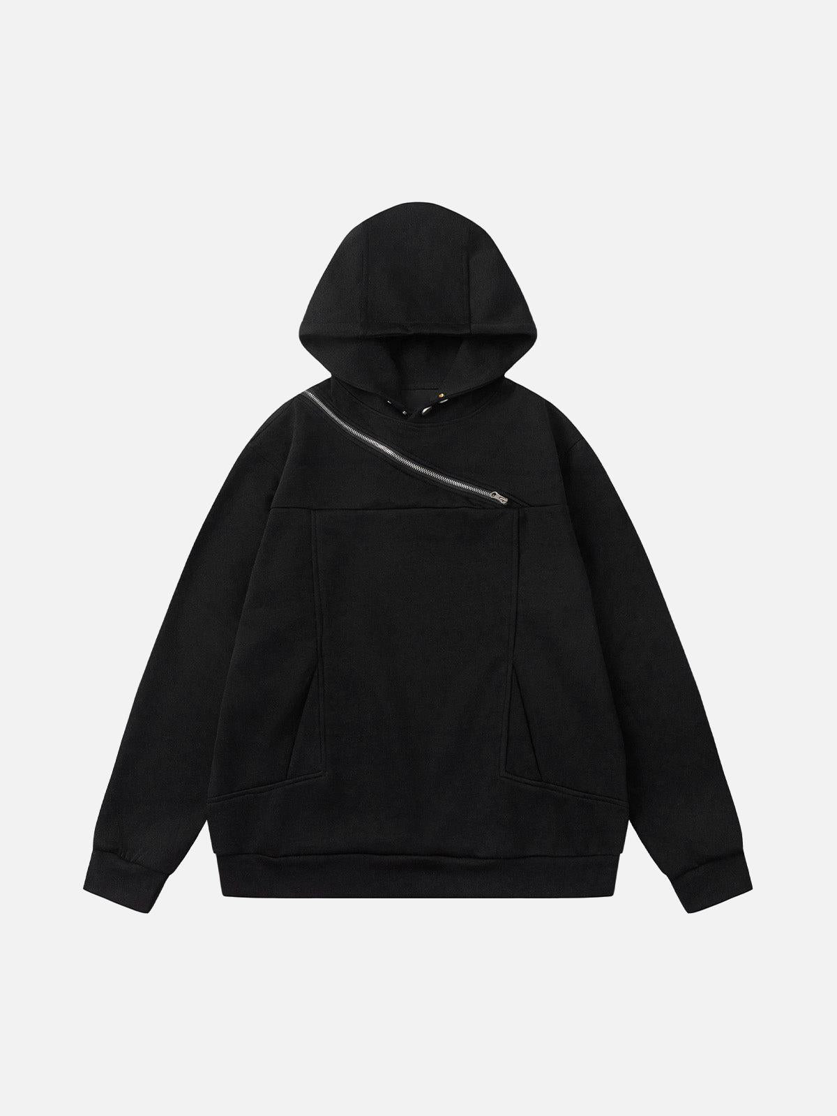 Concert Outfit Deconstructed Rivet Angular-Zip Hoodie Concert Outfit Deconstructed Rivet Angular-Zip Hoodie