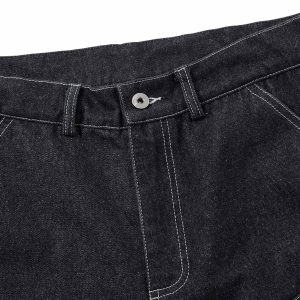 Concert Outfit Deconstructed Split Topstitched Pleated Pocket Jeans