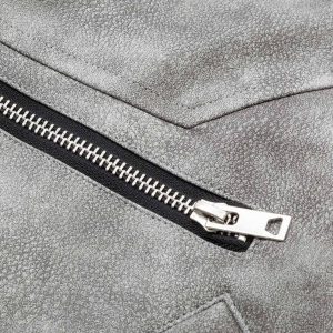 Concert Outfit Deconstructed Zip Up Leather Bomber Jacket