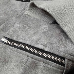 Concert Outfit Deconstructed Zip Up Leather Bomber Jacket