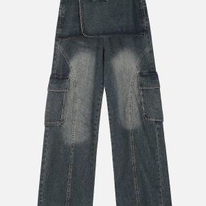 Concert Outfit Deconstructive Washed Loose Jeans