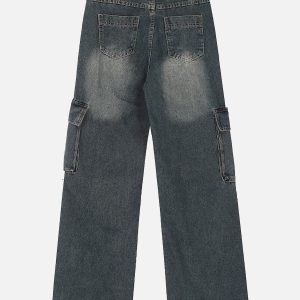 Concert Outfit Deconstructive Washed Loose Jeans